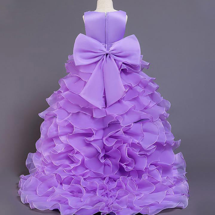 Robe de princesse pour concours de beauté pour fille, robe de soirée d'anniversaire moelleuse à sequins pour bébé fille