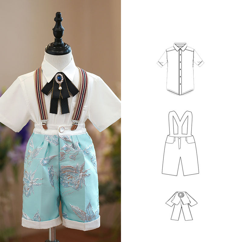 Ensemble de costume-gilet habillé pour garçon, idéal pour un mariage ou un anniversaire d'été