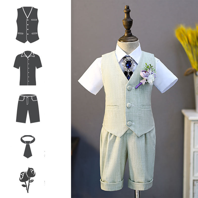 Ensemble costume gilet bébé pour mariage d'été ou anniversaire