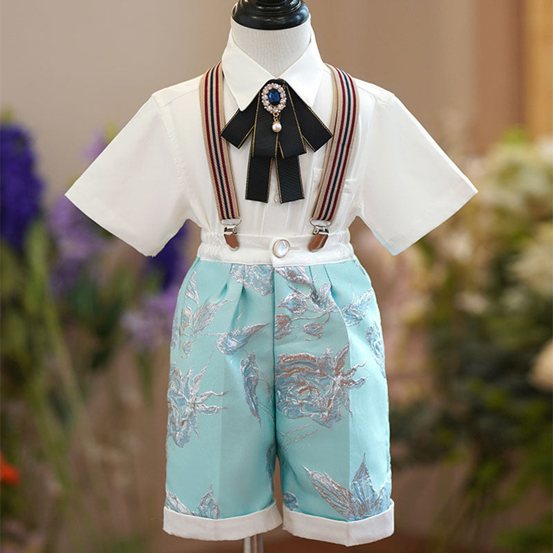 Ensemble de costume-gilet habillé pour garçon, idéal pour un mariage ou un anniversaire d'été