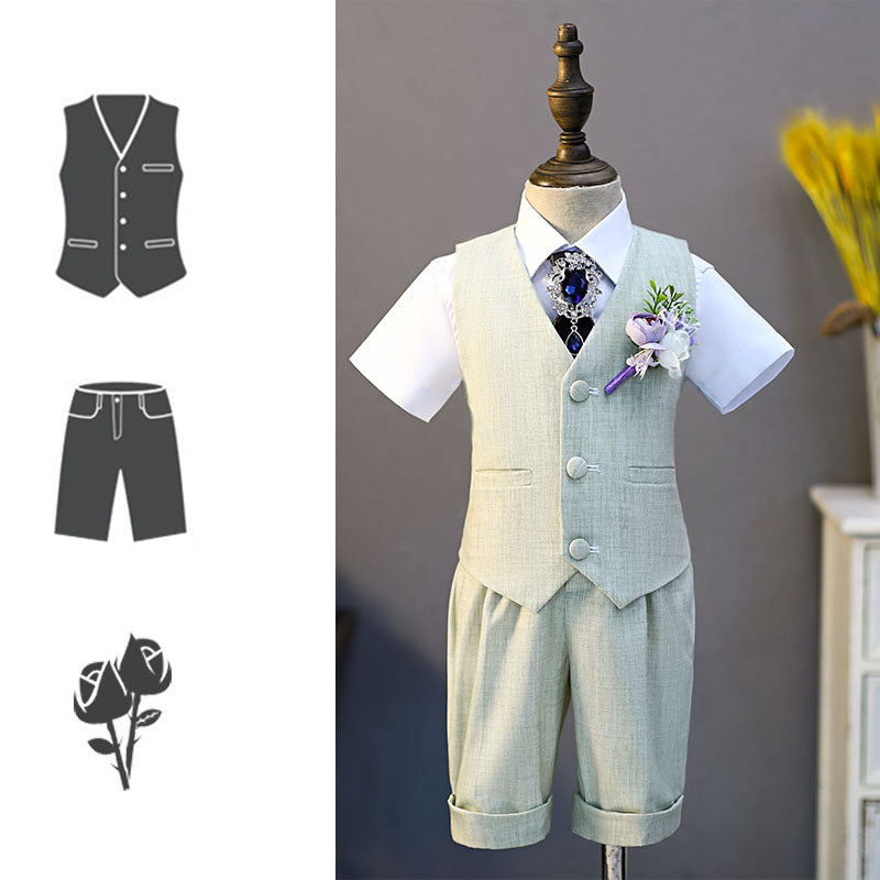 Ensemble costume gilet bébé pour mariage d'été ou anniversaire