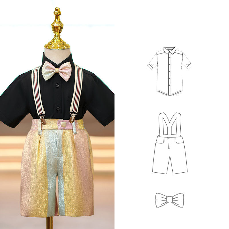 Ensemble de costume formel multicolore d'été pour anniversaire d'enfant garçon