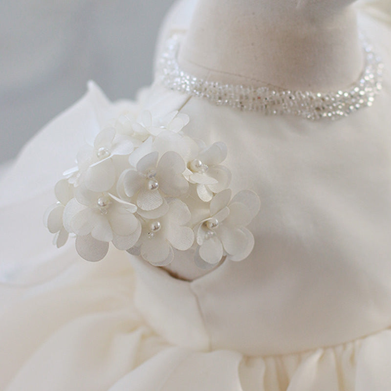 Robes de baptême Bébé Fille Été Dentelle Blanche Robe de Demoiselle d'honneur Robe de Baptême Enfant