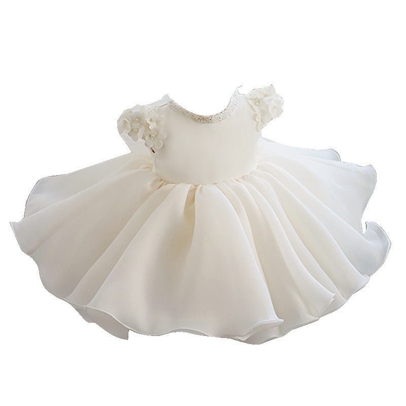 Robes de baptême Bébé Fille Été Dentelle Blanche Robe de Demoiselle d'honneur Robe de Baptême Enfant