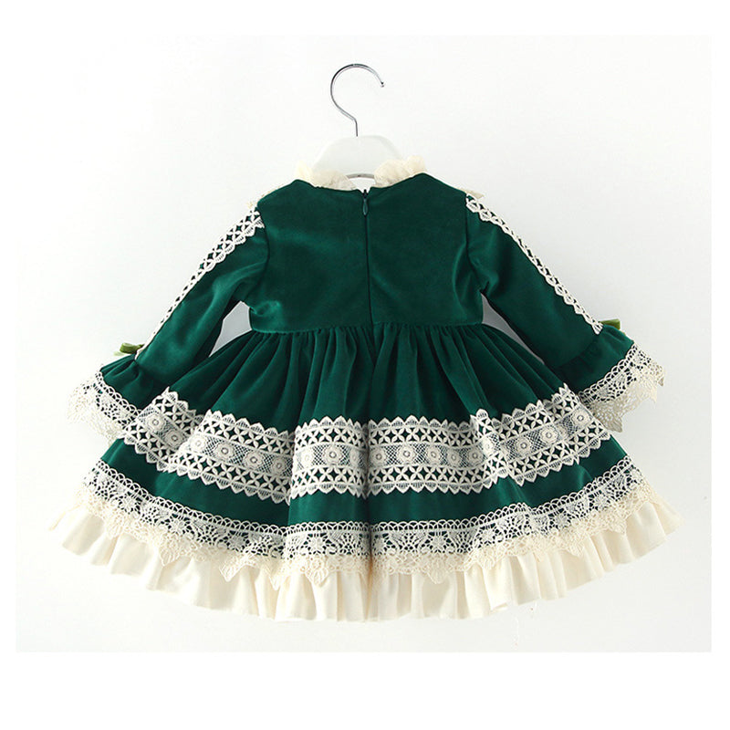 Robe de première communion pour bébé fille, robe de soirée pour tout-petits, robe de cérémonie en dentelle florale pour gâteau