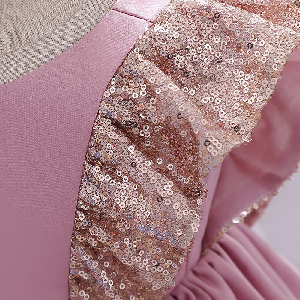 Robes de soirée d'anniversaire pour bébé fille, petites robes d'été mignonnes à paillettes et nœud, robes de princesse