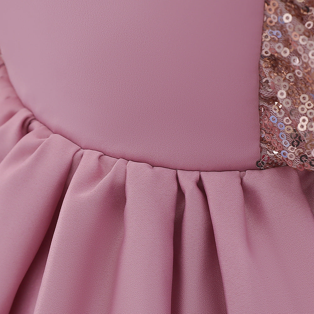 Robes de soirée d'anniversaire pour bébé fille, petites robes d'été mignonnes à paillettes et nœud, robes de princesse