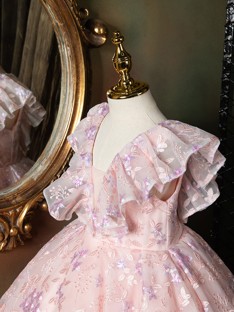 Robe de première communion pour bébé fille, mignonne, brodée, robe de cérémonie, princesse, robe de soirée pour fille