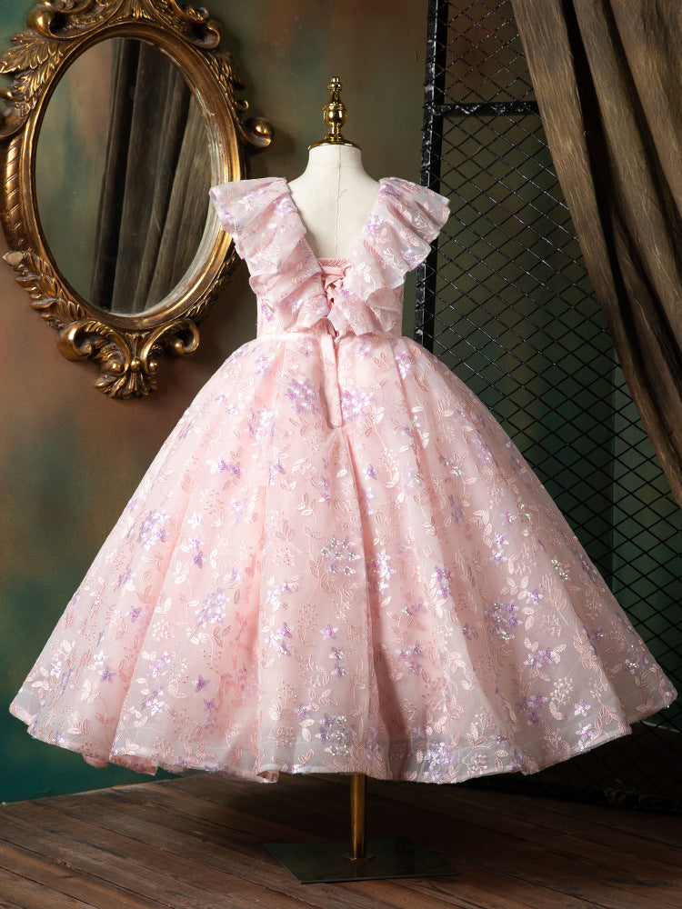 Robe de première communion pour bébé fille, mignonne, brodée, robe de cérémonie, princesse, robe de soirée pour fille
