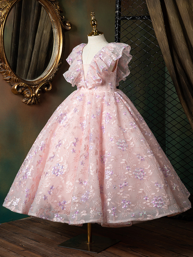 Robe de première communion pour bébé fille, mignonne, brodée, robe de cérémonie, princesse, robe de soirée pour fille