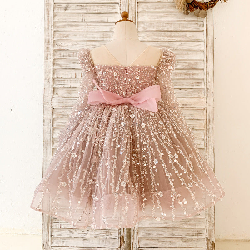 Élégante robe de première communion pour bébé fille, robe de princesse pour concours de beauté de tout-petits