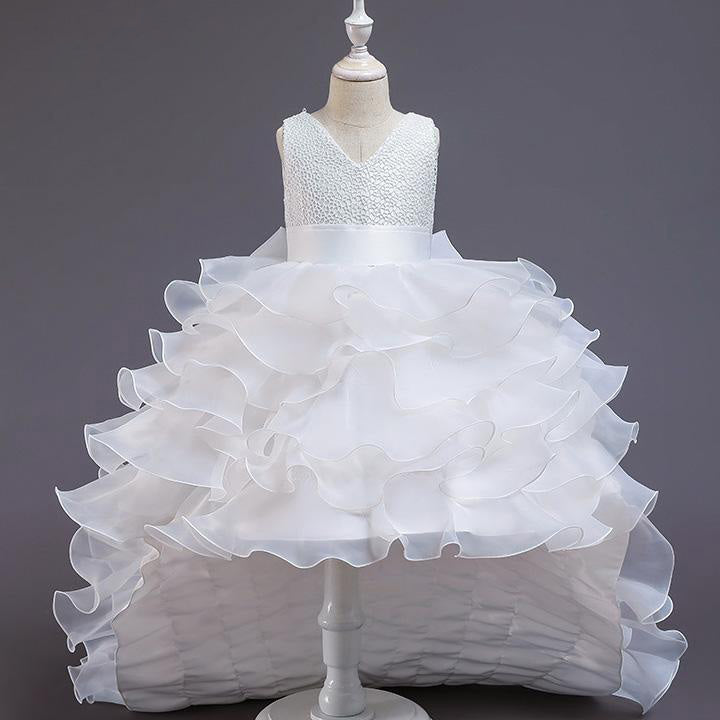 Robe de princesse pour concours de beauté pour fille, robe de soirée d'anniversaire moelleuse à sequins pour bébé fille