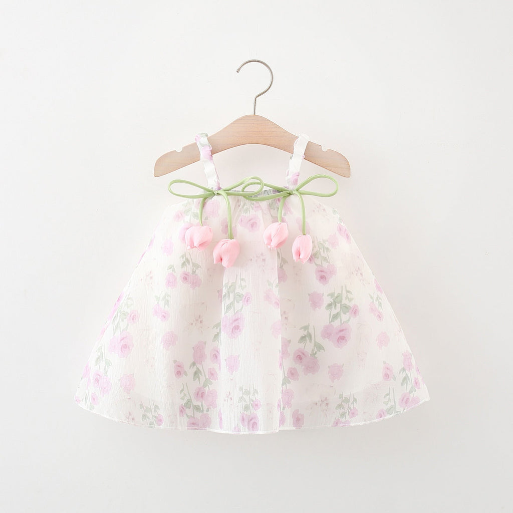 Robe de Vacances Fille Robe de Plage d'Été Fille