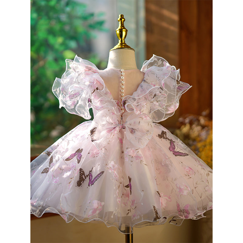 Robe de princesse papillon et fleur pour bébé fille et petite fille, pour fête d'anniversaire