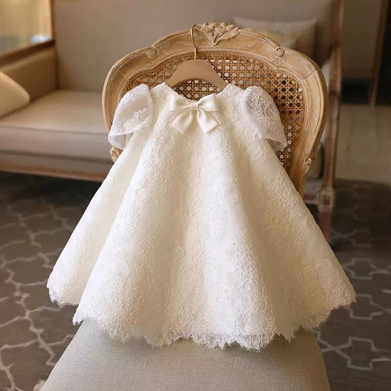 Jolie robe de baptême en dentelle pour bébé fille, robe de princesse de concours d'anniversaire pour tout-petit