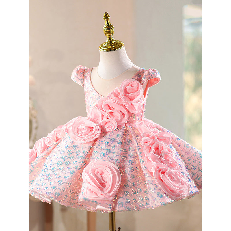 Robes roses demoiselle d'honneur Robes bébé fille Robes de soirée fille