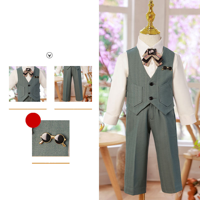 Costume d'été garçon, mariage, anniversaire, fête, gilet, costume