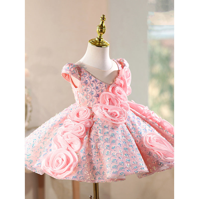 Robes roses demoiselle d'honneur Robes bébé fille Robes de soirée fille