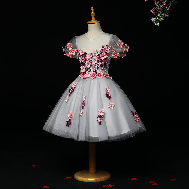Robe de demoiselle d'honneur Tutu bébé Fille Robe de soirée Princesse Broderie Imprimée Mignonne