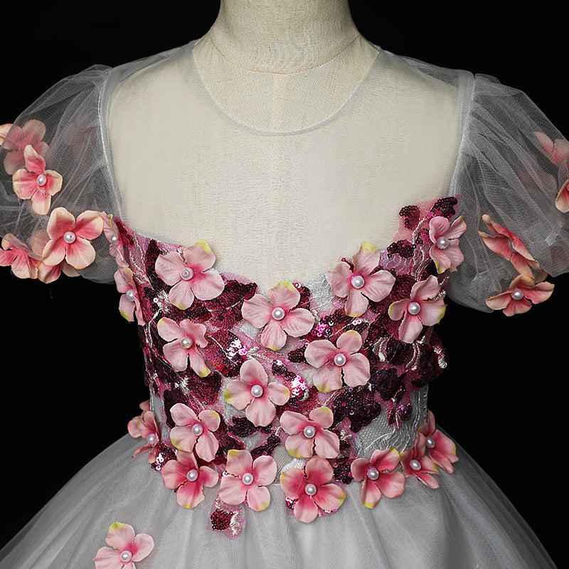 Robe de demoiselle d'honneur Tutu bébé Fille Robe de soirée Princesse Broderie Imprimée Mignonne