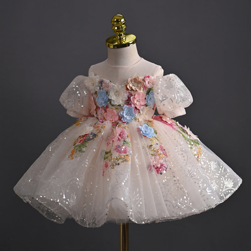 Robe d'anniversaire pour filles, robe de communion pour enfants, robe de princesse, robe de demoiselle d'honneur