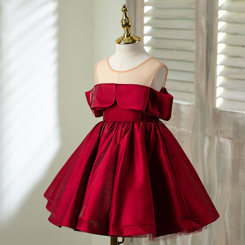 Robe de Noël pour fille, Robes de bal pour tout-petits, Robe de cérémonie rouge bouffante pour bébé fille, première communion, fête d'anniversaire