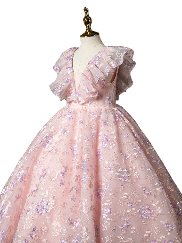 Robe de première communion pour bébé fille, mignonne, brodée, robe de cérémonie, princesse, robe de soirée pour fille