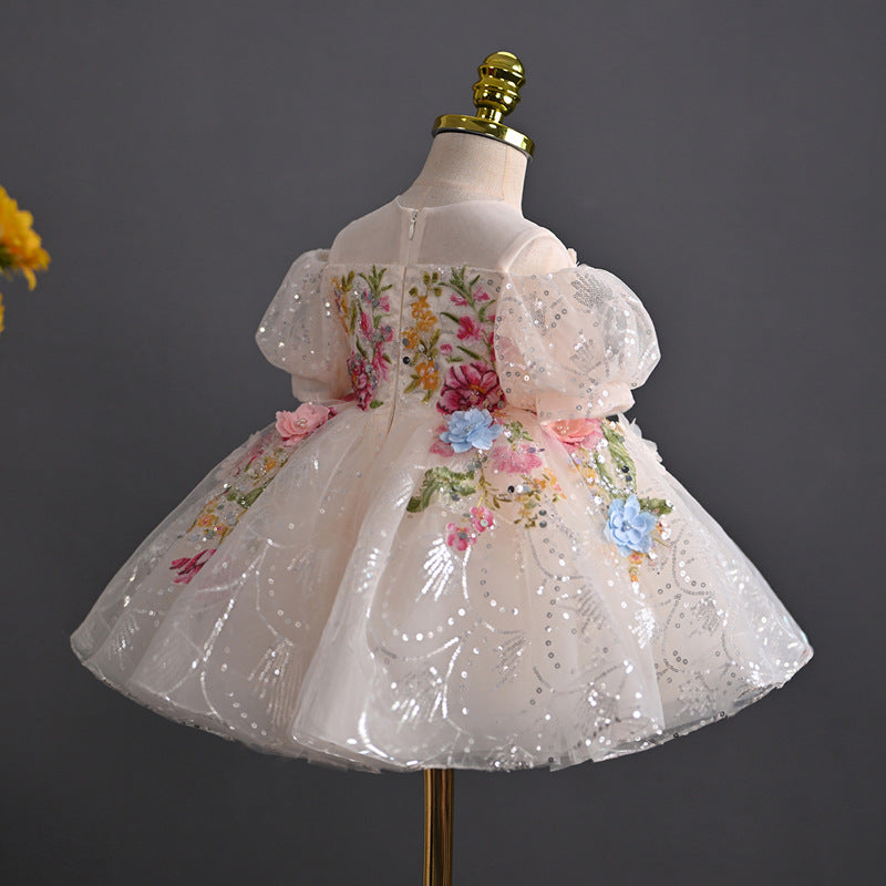 Robe d'anniversaire pour filles, robe de communion pour enfants, robe de princesse, robe de demoiselle d'honneur