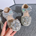 Chaussures de princesse en cristal pour filles, brillantes, avec perles et strass