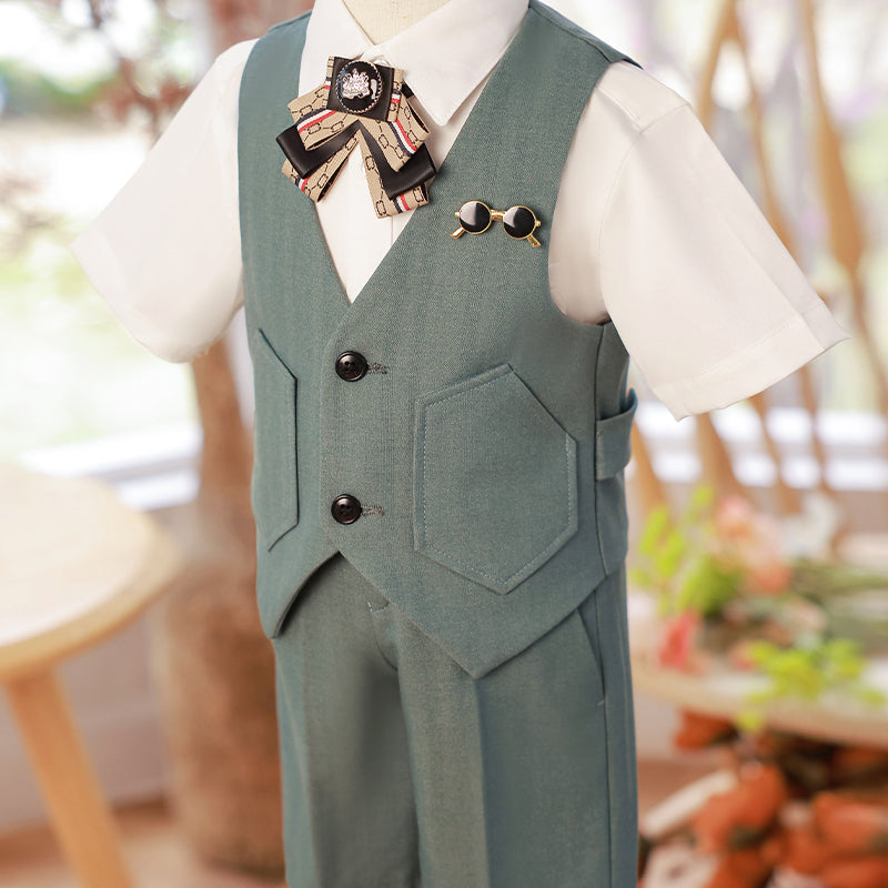 Costume d'été garçon, mariage, anniversaire, fête, gilet, costume