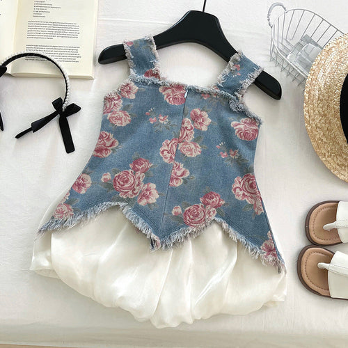 Ensemble deux pièces d'été pour filles, tenue de rentrée pour filles