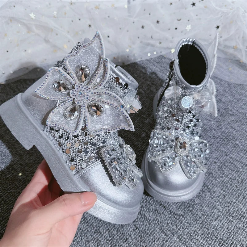Nouvelles bottes de princesse en strass pour filles - Collection automne