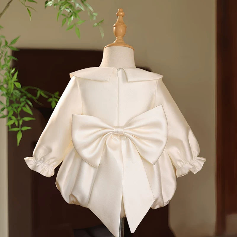 Robes de demoiselle d'honneur Robes de baptême pour filles Barboteuse de communion pour tout-petemps