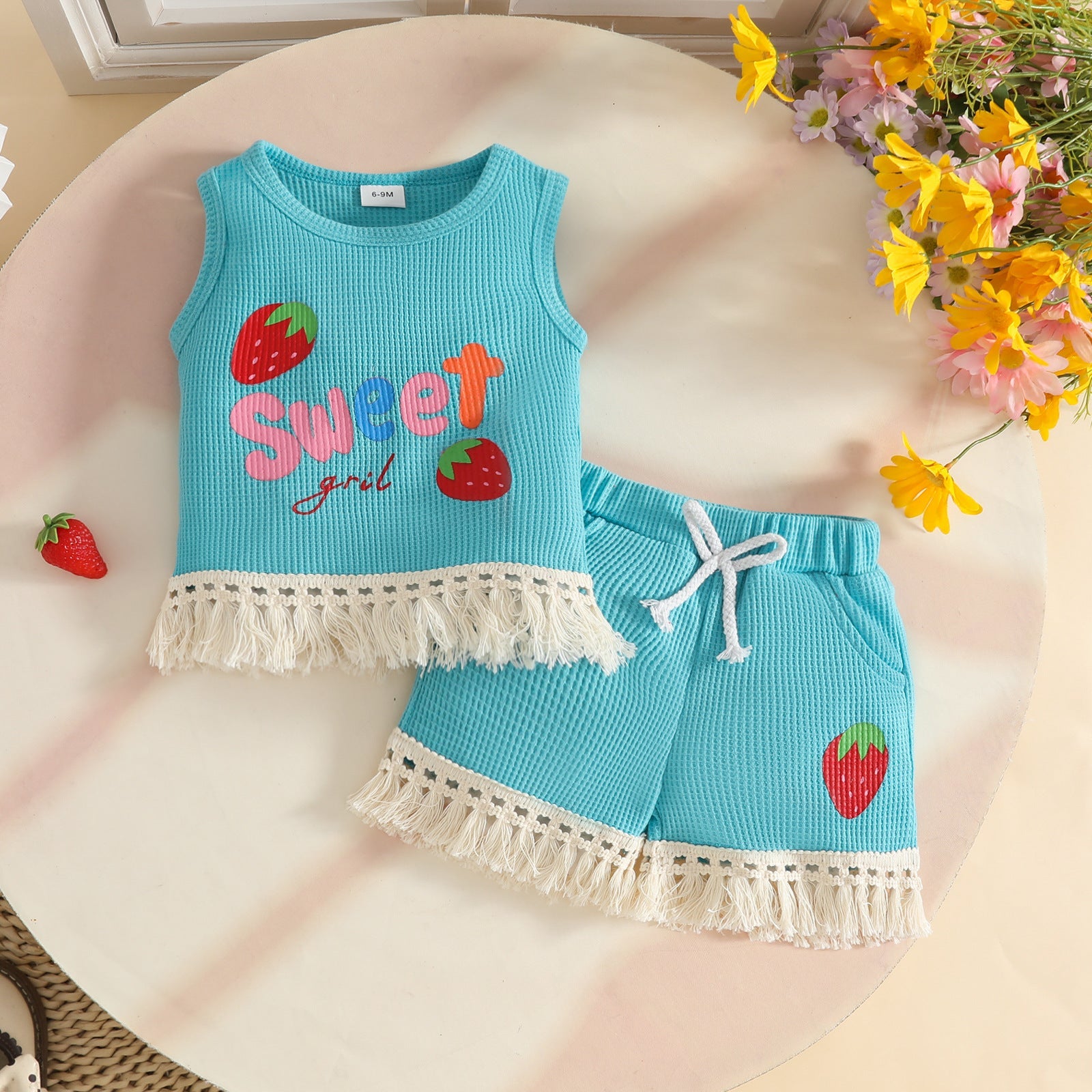 Ensemble deux pièces décontracté de vacances pour filles, adorable tenue d'anniversaire pour filles
