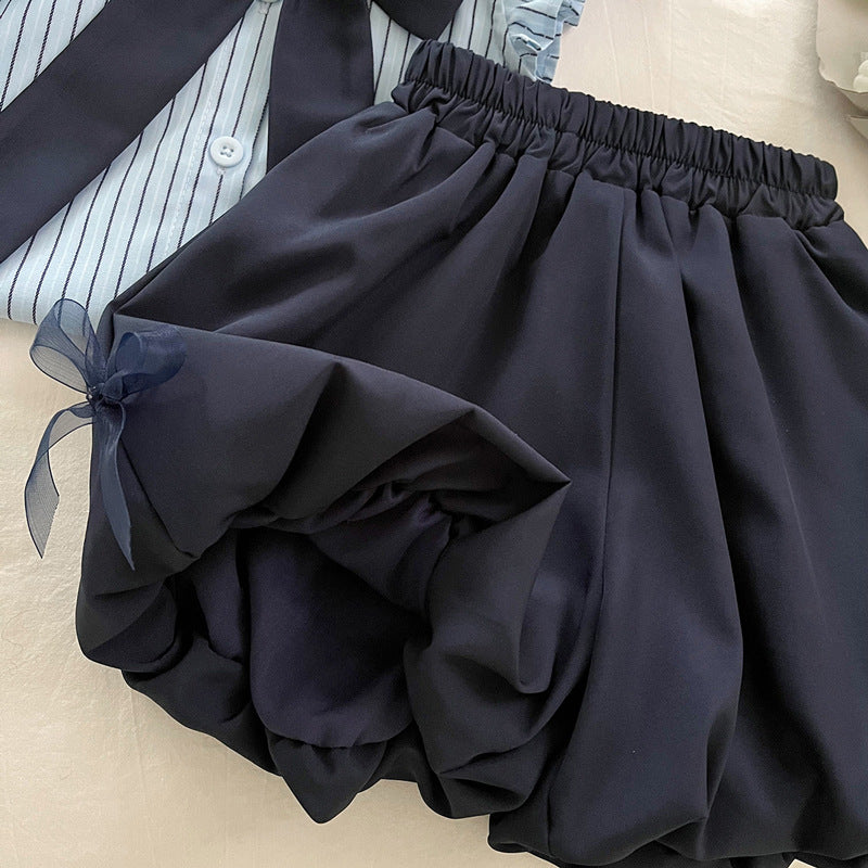Ensemble deux pièces preppy d'été pour filles
