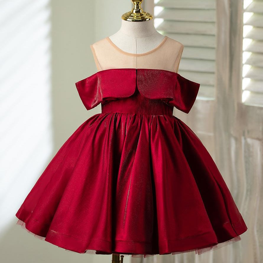 Robe de Noël pour fille, Robes de bal pour tout-petits, Robe de cérémonie rouge bouffante pour bébé fille, première communion, fête d'anniversaire