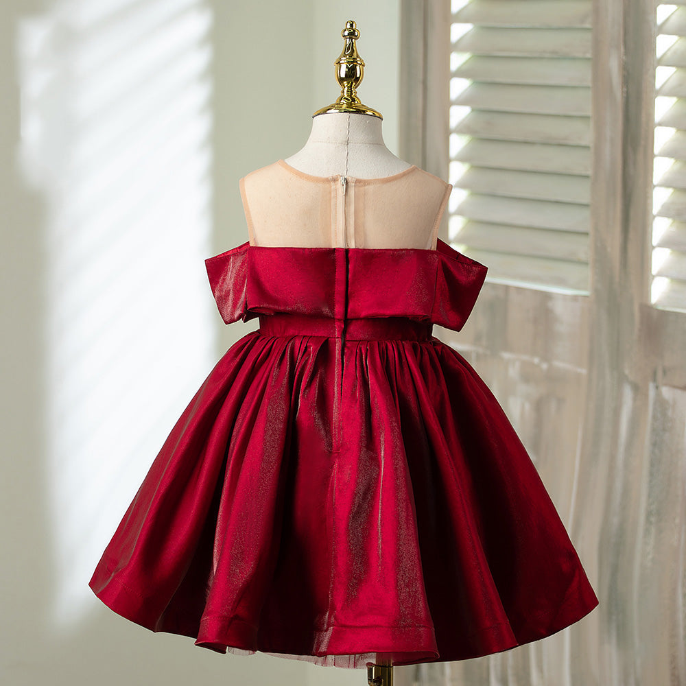 Robe de Noël pour fille, Robes de bal pour tout-petits, Robe de cérémonie rouge bouffante pour bébé fille, première communion, fête d'anniversaire