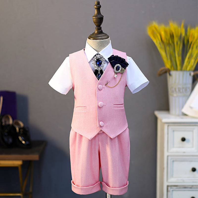 Ensemble de costume formel pour bébé garçon pour mariage d'été, style britannique