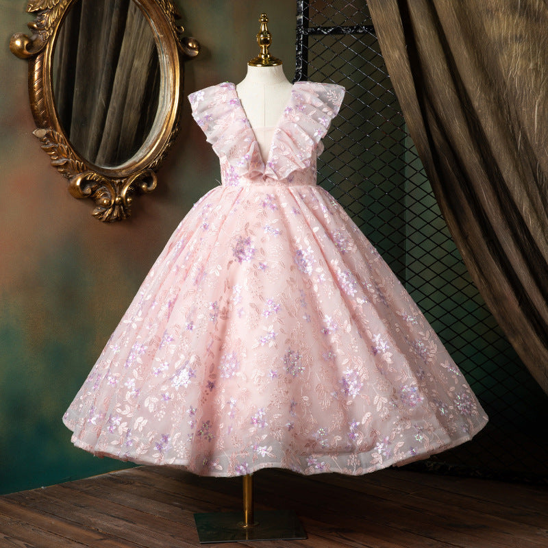 Robe de première communion pour bébé fille, mignonne, brodée, robe de cérémonie, princesse, robe de soirée pour fille