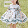 Robe Lolita d'été bouffante de princesse pour bébé fille et enfant en dentelle et à fleurs