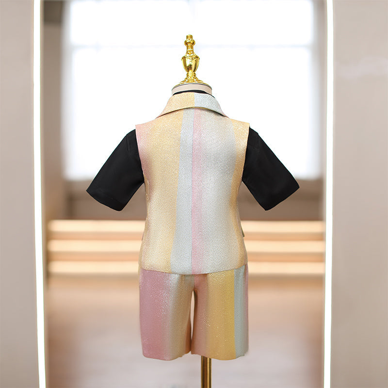 Ensemble de costume formel multicolore d'été pour anniversaire d'enfant garçon