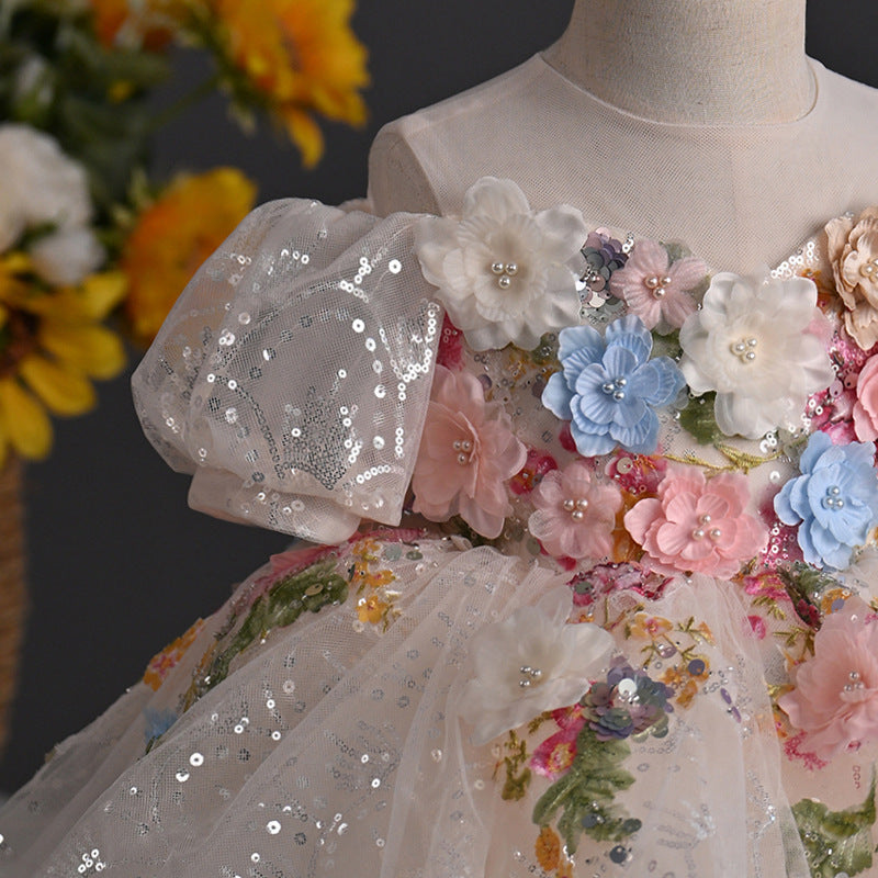Robe d'anniversaire pour filles, robe de communion pour enfants, robe de princesse, robe de demoiselle d'honneur