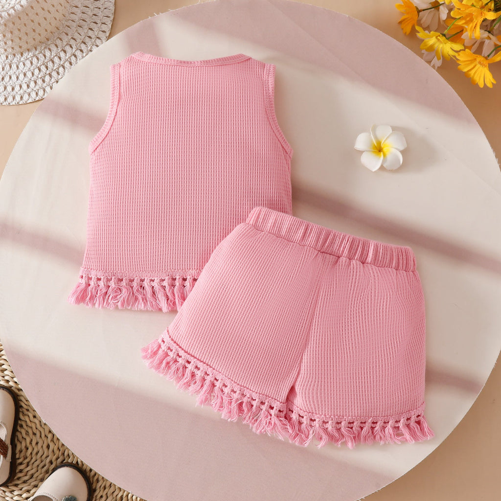 Ensemble deux pièces décontracté de vacances pour filles, adorable tenue d'anniversaire pour filles