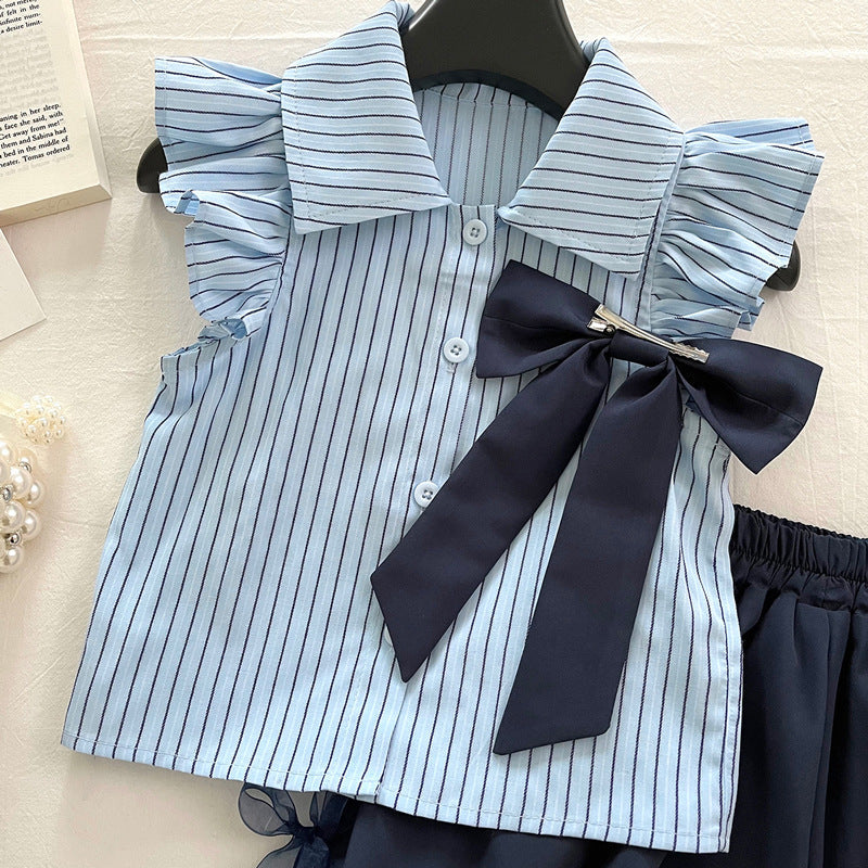 Ensemble deux pièces preppy d'été pour filles