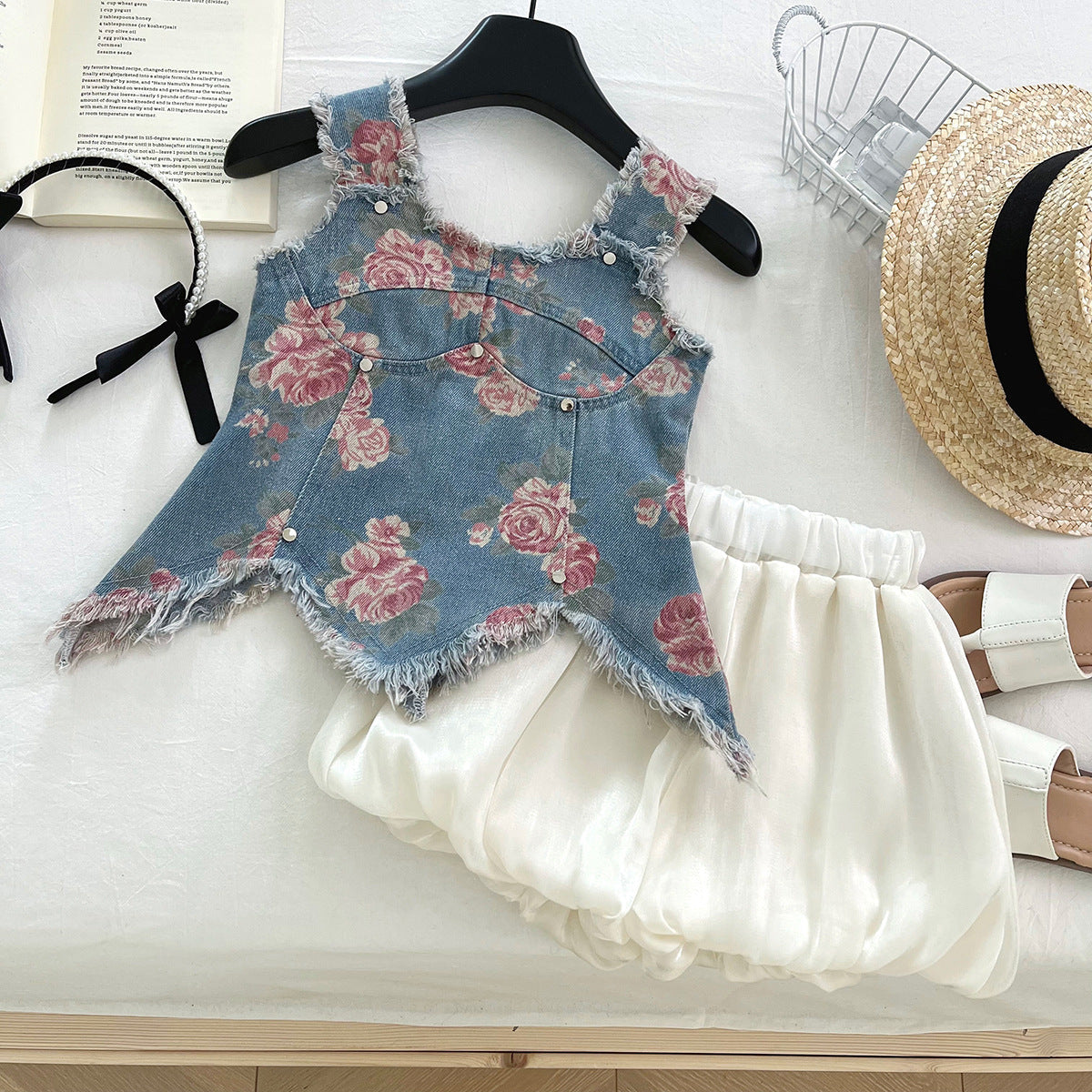 Ensemble deux pièces d'été pour filles, tenue de rentrée pour filles