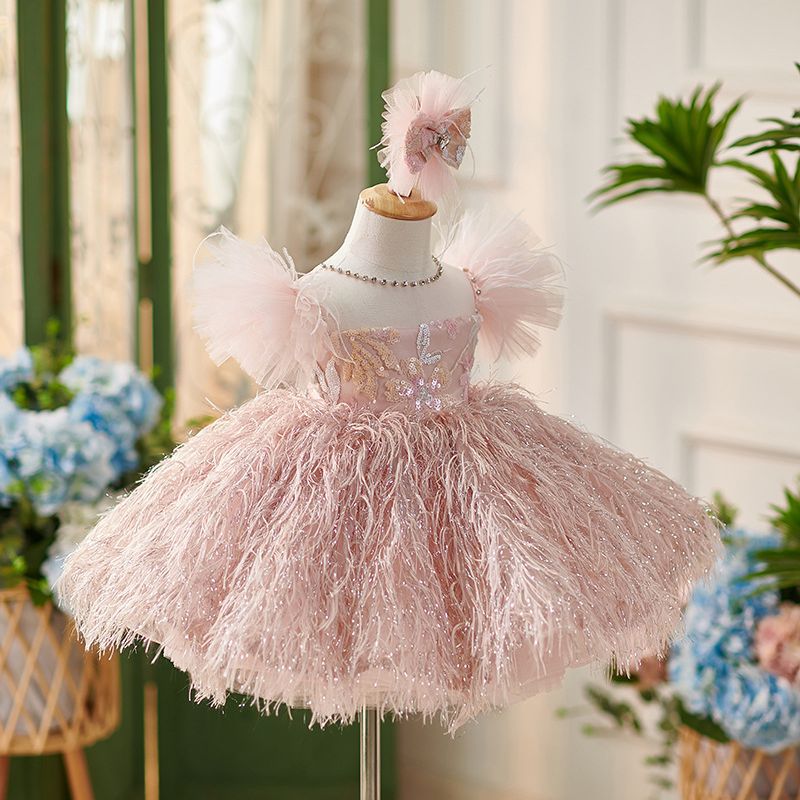 Robe de soirée luxueuse et bouffante pour bébé fille, robe de princesse moelleuse pour concours