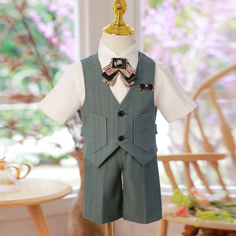 Costume d'été garçon, mariage, anniversaire, fête, gilet, costume
