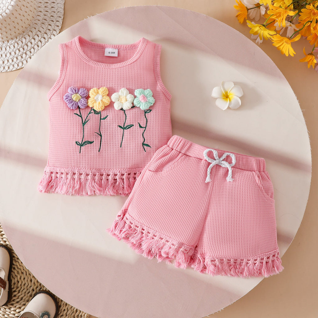 Ensemble deux pièces décontracté de vacances pour filles, adorable tenue d'anniversaire pour filles