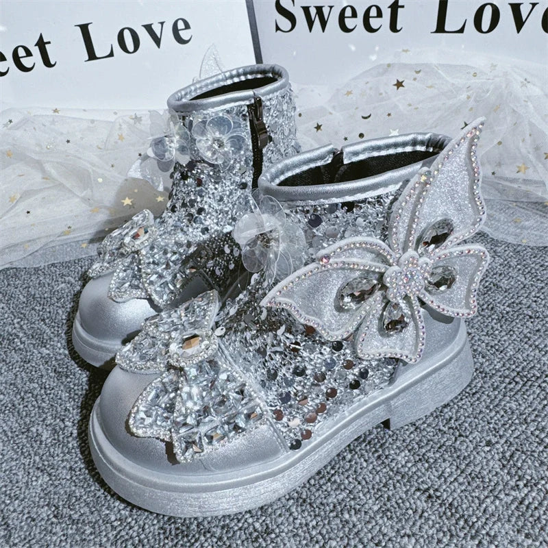 Nouvelles bottes de princesse en strass pour filles - Collection automne