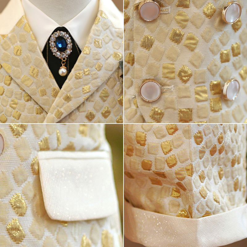 Ensemble de Costume Gilet Été Bébé Garçon Mariage Anniversaire